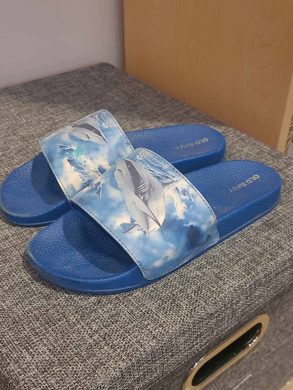 Boy's Blue Shark Slide Sandals
